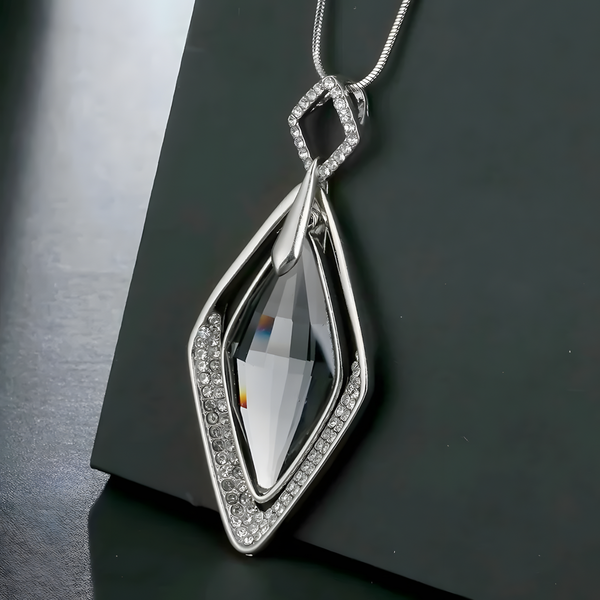 Water Drop Pendant Necklace for Women – Zinc Alloy Statement Sweater Chain 1214
