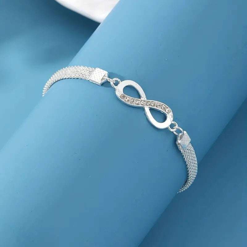 Infinity Symbol Rhinestone Chain Bracelet Personality Bracelet Women 90 UK