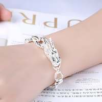 925 Silver-Plated Dragon Chain Bracelet for Men & Women –Classic 20cm Animal 892