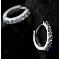 Copper Alloy with 925 Silver Plating, Sparkling Huggie Hoops for Daily Wear 847