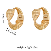 Lightweight Twisted Texture Hoop Earrings 1.4inch: 2024 New Trendy Gold 661