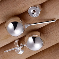 8mm Ball Stud Earrings for Women – Classic Round Butterfly Back Lightweight 1423