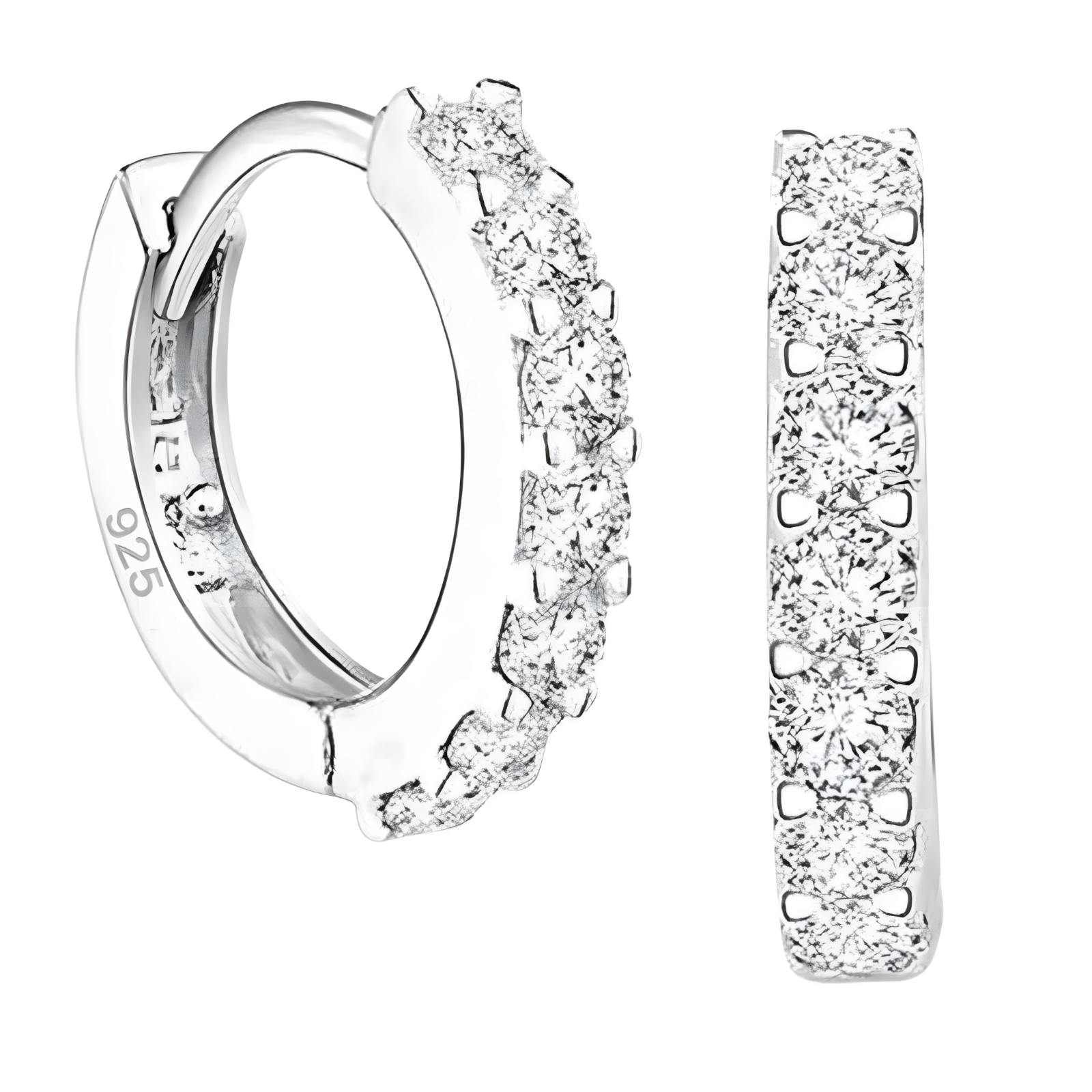 Women's 925 Sterling Silver Small Hoop Earrings AAAA Cubic Zirconia, Dainty 471