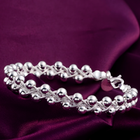 Twisted Bead Bracelet For Women 20CM Lobster Clasp Round Ball Statement 1774
