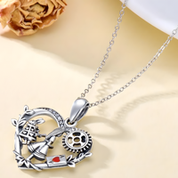 Metal Copper Zinc Alloy Heart Pendant Necklace – Classic Geometric Design 1115