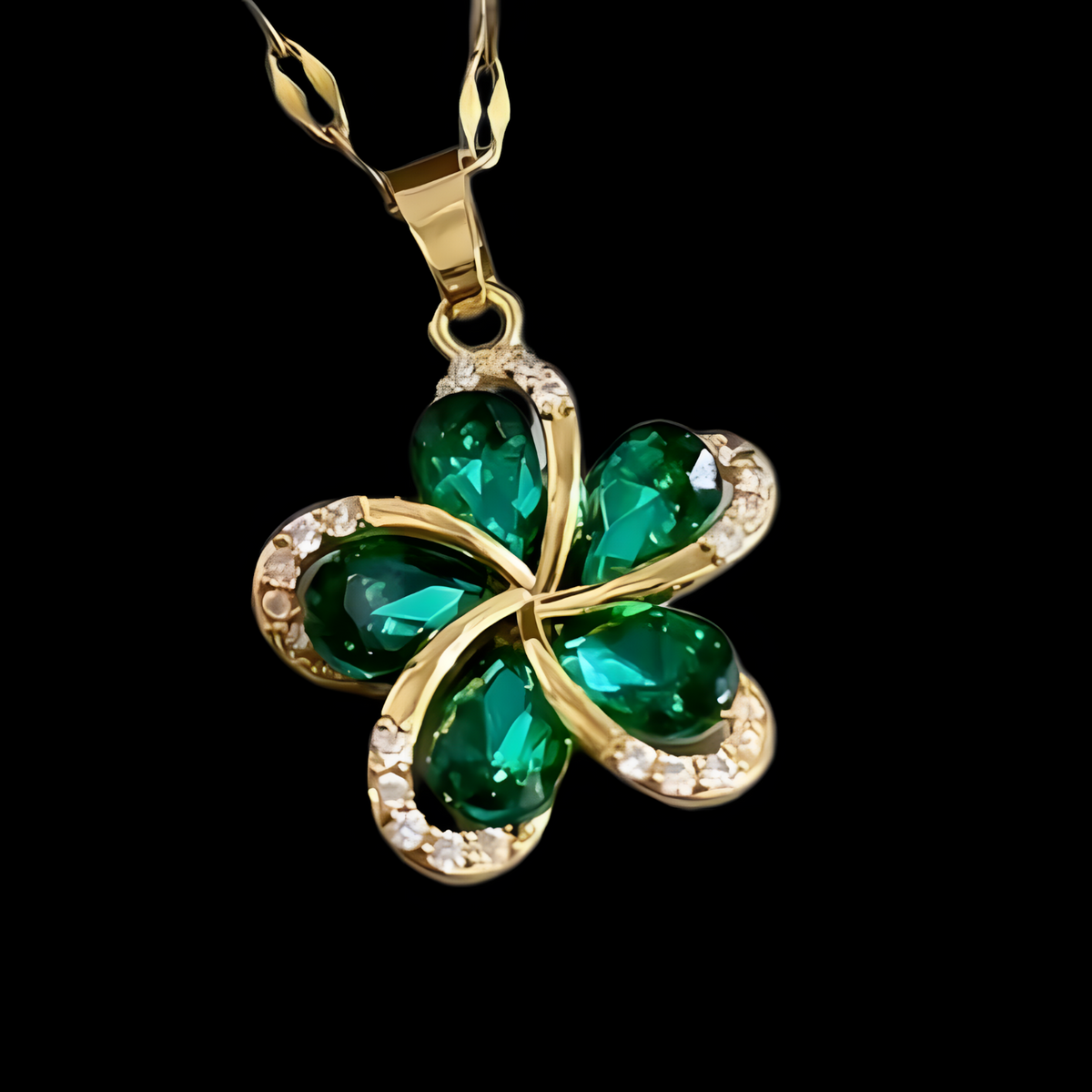 Lucky Four Leaf Clover Necklace for Women – Copper Alloy Gold Color Plating 1178