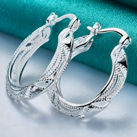 Dragon Hollow Hoop Earrings — Ethnic Hollow Dragon Pattern Lightweight Hoop 1421