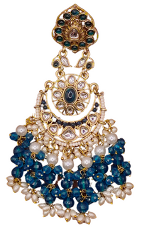 Elegant Bollywood Inspired Gold Kundan Earrings - Traditional Indian Jewelry 207