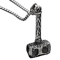 Stainless Steel Viking Thor Hammer Tree Of Life Pendant Necklace For Men 1069