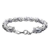 925 Silver Dragon Head Link Bracelet for Men's Biker Gothic Punk Jewellery 426