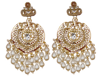 Elegant Bollywood Inspired Gold Kundan Earrings - Traditional Indian Jewelry 231