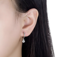 Solid 925 Sterling Silver Zircon Drop Earrings Women, Trendy Hypoallergenic 469