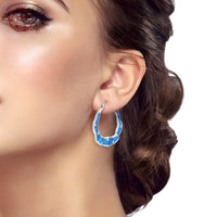 S925 Sterling Silver Geometric Minimalist Circle Hoop Earring for Women 615