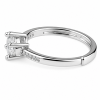Women's Elegant Adjustable Solitaire Ring, Round Brilliant Zircon Bridal 1624