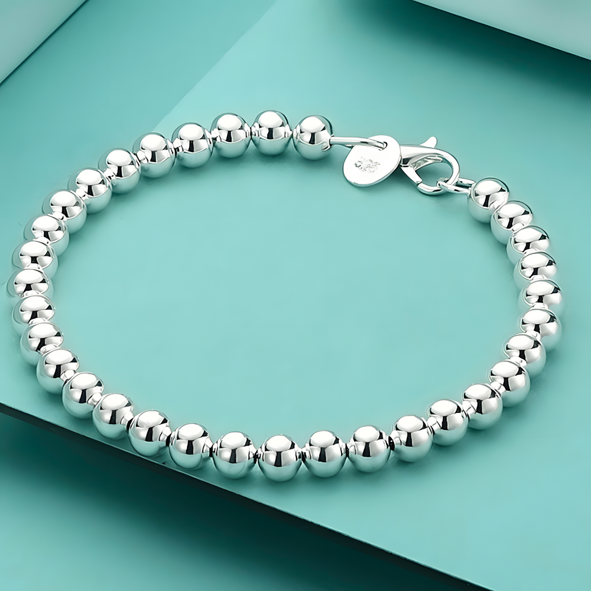 925 Sterling Silver Bracelet Exquisite 6MM Beads Women Fashion 18 - 20CM - 1769