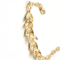 Gold Leaf Crystal Bracelet Women – Elegant Leaf Chain Design with Sparkling 854