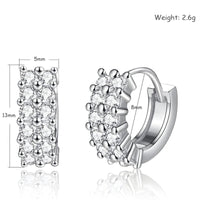 925 Sterling Silver Pave Cubic Zirconia Huggie Hoop Earrings Small CZ Hoop 355