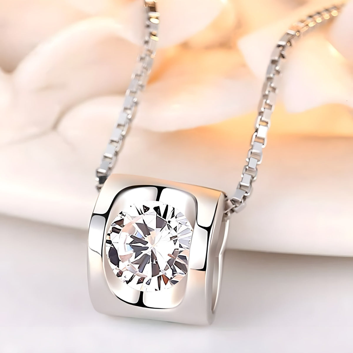 925 Sterling Silver Pendant Necklace for Women, Elegant AAA Zircon Charm 277