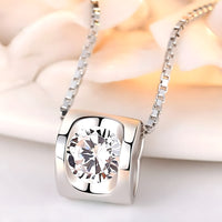 925 Sterling Silver Pendant Necklace for Women, Elegant AAA Zircon Charm 277