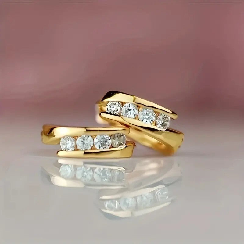 Hoop Earrings Plated Jewelry Embellished Zircon Elegant Simple Style 89 UK