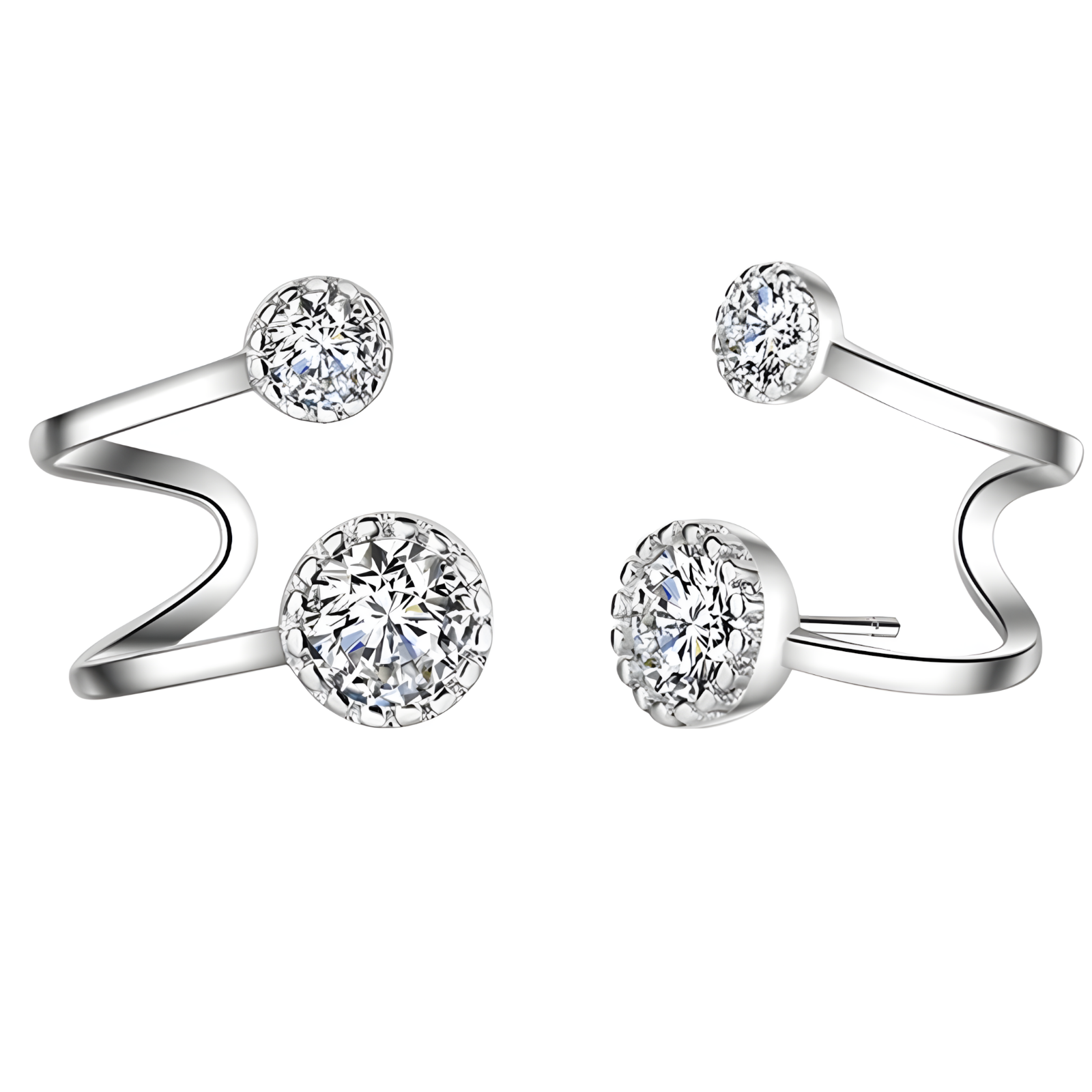 Unified Jewellery Sparkling Cubic Zirconia Circle Drop Earrings for Women 359