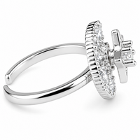 Rotatable Moon And Star Spinner Ring For Women, Adjustable Celestial Fidget 1506