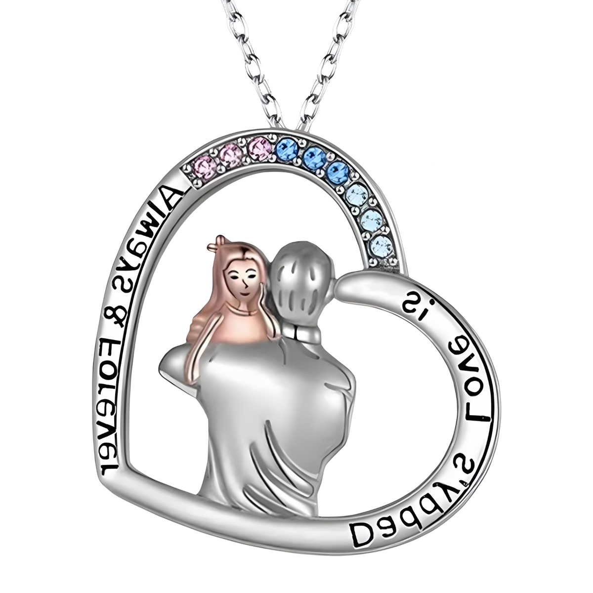 Daddy’s Love Heart Necklace for Women – Zinc Alloy Father Daughter Pendant 1245