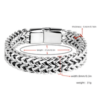 Stainless Steel Braided Fishtail Chain Bracelet Men Women Magnetic Clasp 453