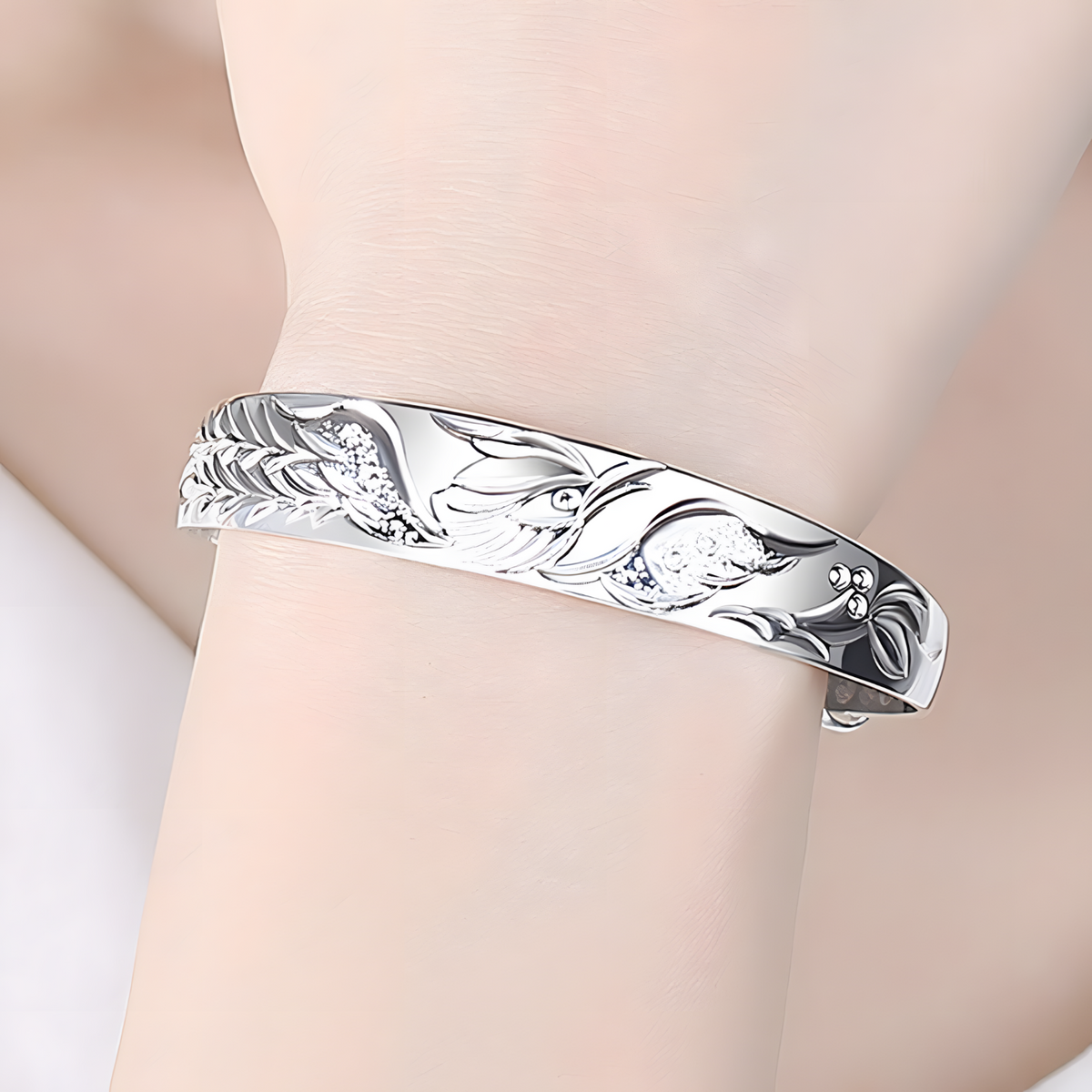 Luxury 925 Sterling Silver Noble Phoenix Bracelets Bangles for Women Fashio 1781