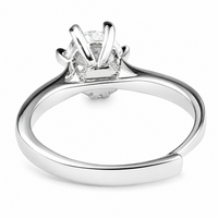Adjustable Women Wedding Engagement Ring Round Brilliant Zircon Solitaire 1660