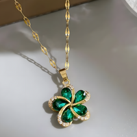 Lucky Four Leaf Clover Necklace for Women – Copper Alloy Gold Color Plating 1178