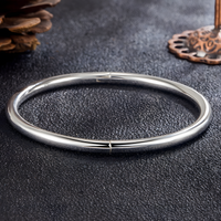 925 Sterling Silver 4MM Bangle Bracelets For Women Luxury Quality Jewelry 1757