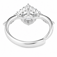Adjustable Bypass Zircon Engagement Ring, Round Brilliant Cut Solitaire 1630