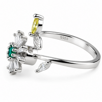 Rotatable Floral Spinner Ring For Women Adjustable Open Band Fidget Anxiety 1516