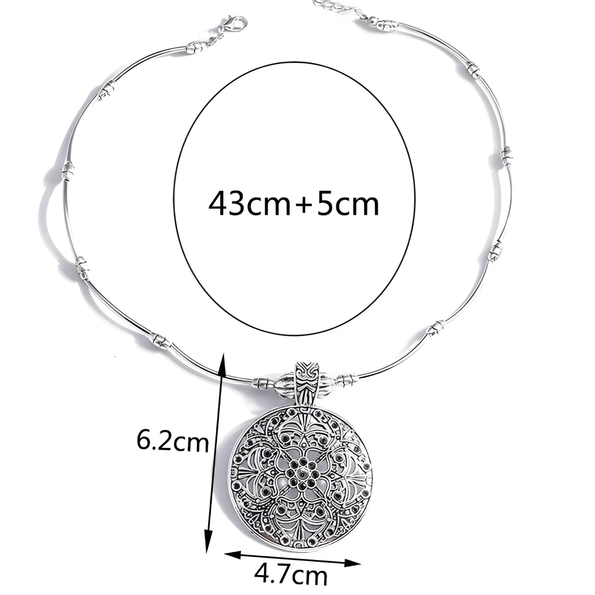 Silver Plated Alloy Necklace And Earrings Set For Women 1 Pair Earrings 1410