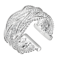 Adjustable Multi Strand Statement Ring for Women - Premium Wide Woven Twist 1812