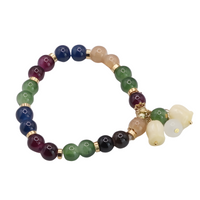 Natural Colorful Tourmaline Gemstone Beaded Bracelet Healing Crystal Stone B185