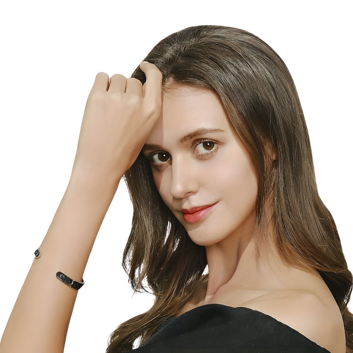 Stainless Steel Cuff Bracelet | Titanium Plated Silver Tone Bangle Moon Sun 614