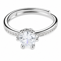 Round Cut Solitaire Ring For Women With Sparkling Shoulder Band Wedding 1607