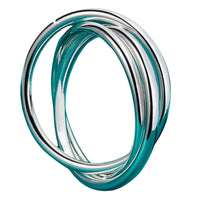 925 Sterling Silver Interlocking Trio Circle Bangle Bracelet- Linked Rings 396