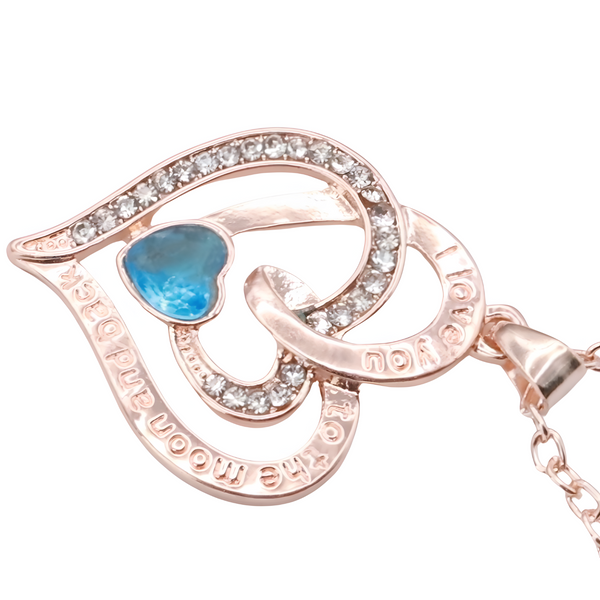 18K Gold Plated Heart Shaped Pendant Necklace for Women Zinc Alloy Romantic B313