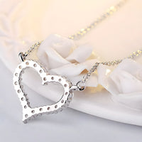 925 Sterling Silver Heart Pendant Necklace for Women | Adjustable Chain AAA 259