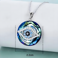 Evil Eye Pendant Necklace for Women– Copper Alloy Blue Crystal Eye Necklace 1253