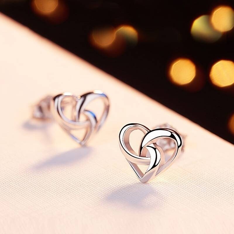 Unique Sweet Love Heart Stud Earrings - Romantic Heart-Shaped Earrings 67 UK