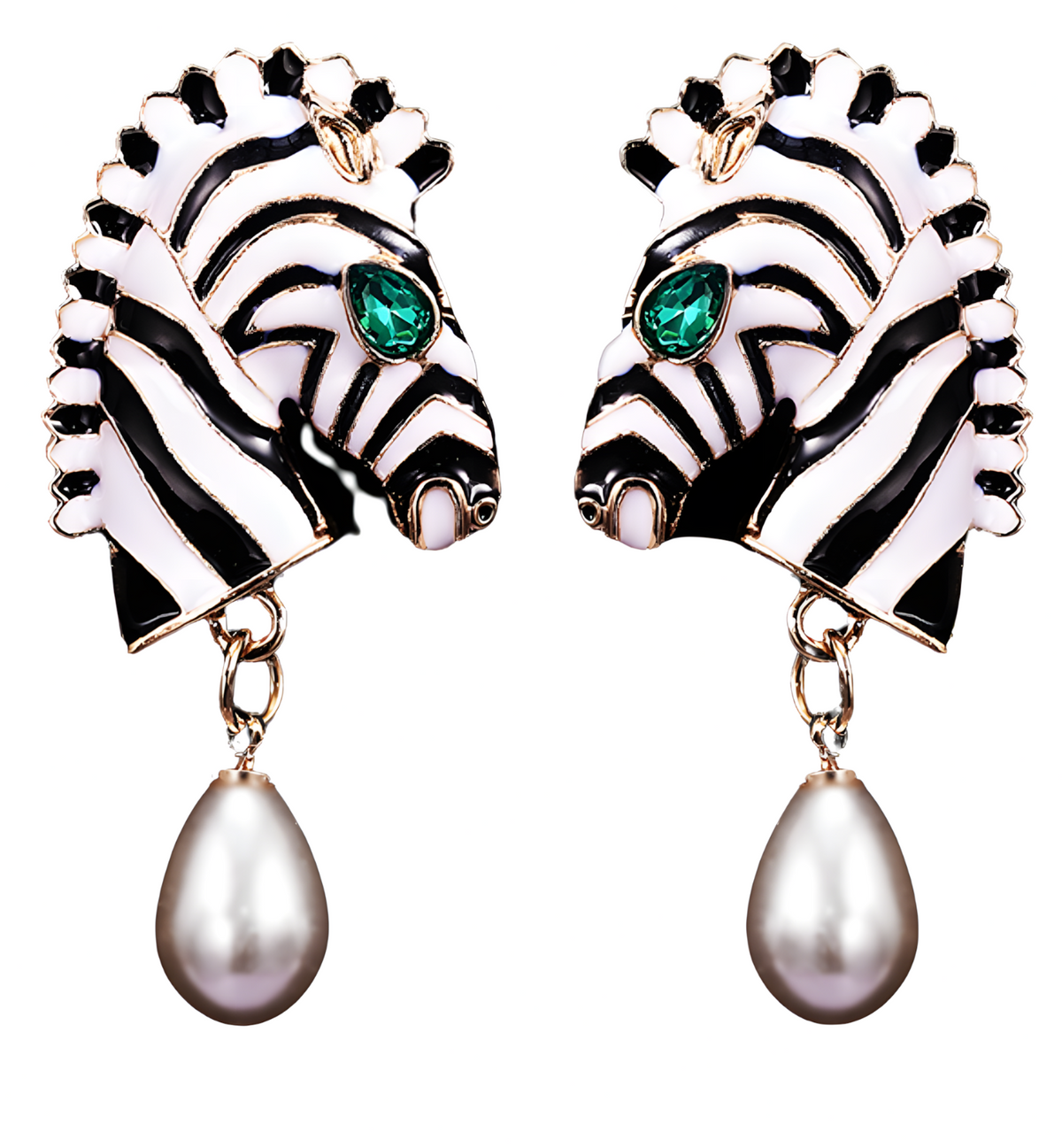 Zebra Drop Earrings For Women Gold Plated Animal Pattern Dangle Earrings 1460