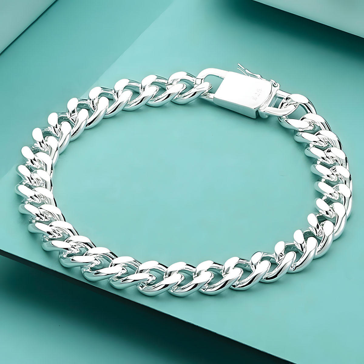 Unified Jewellery Premium 8mm Cuban Curb Chain Bracelet 20cm Box Clasp 1844