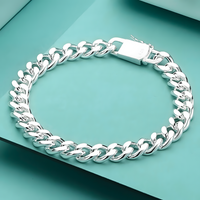 Unified Jewellery Premium 8mm Cuban Curb Chain Bracelet 20cm Box Clasp 1844