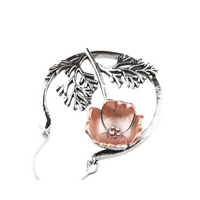 Vintage Floral Hoop Drop Earrings for Women - Artistic Flower Branch Design 1433