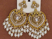 Elegant Bollywood Inspired Gold Kundan Earrings - Traditional Indian Jewelry 219