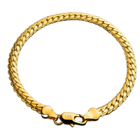18K Gold Plated Herringbone Bracelet for Women and Men Elegant Snake Chain 437
